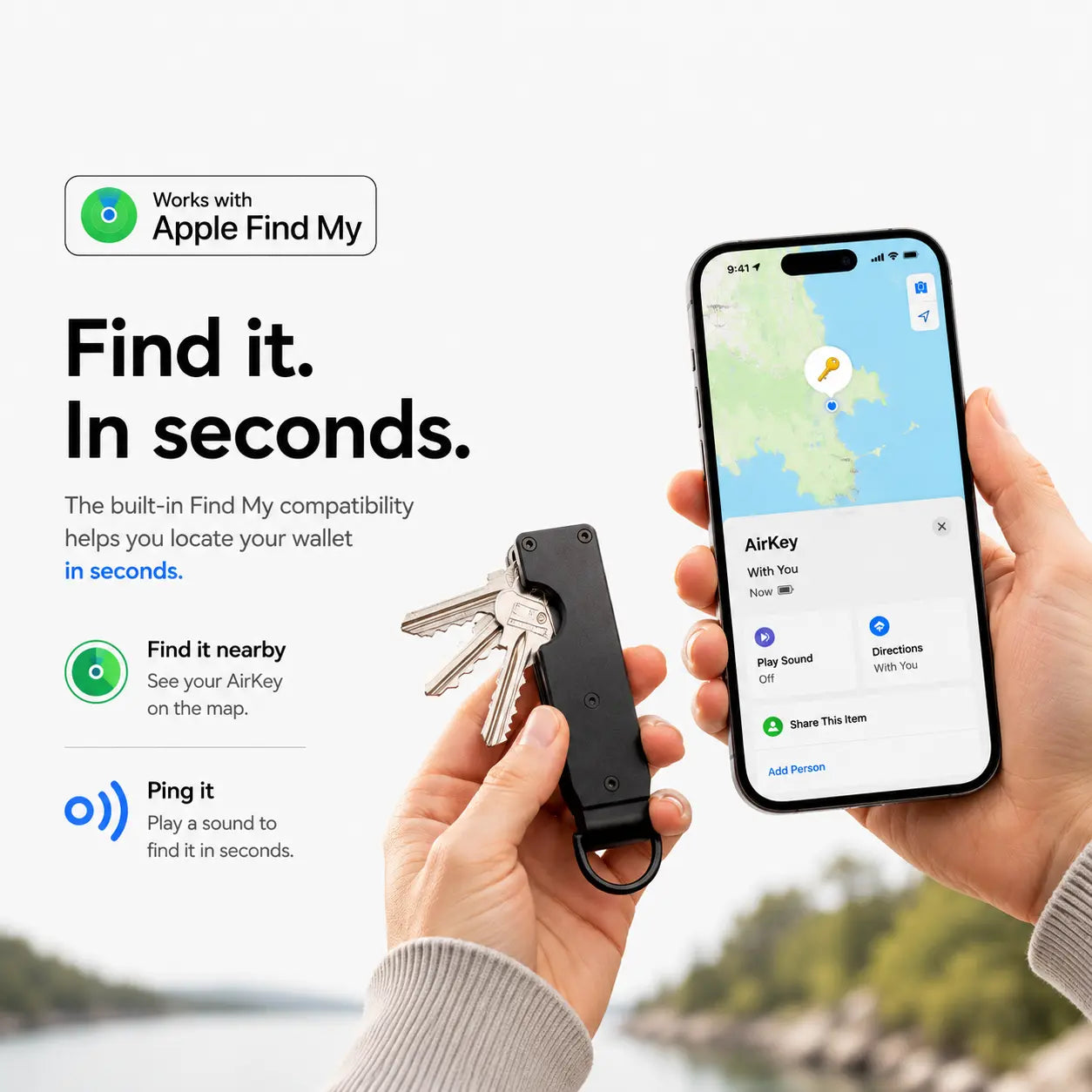 Smart key organizer with Apple Find My tracking