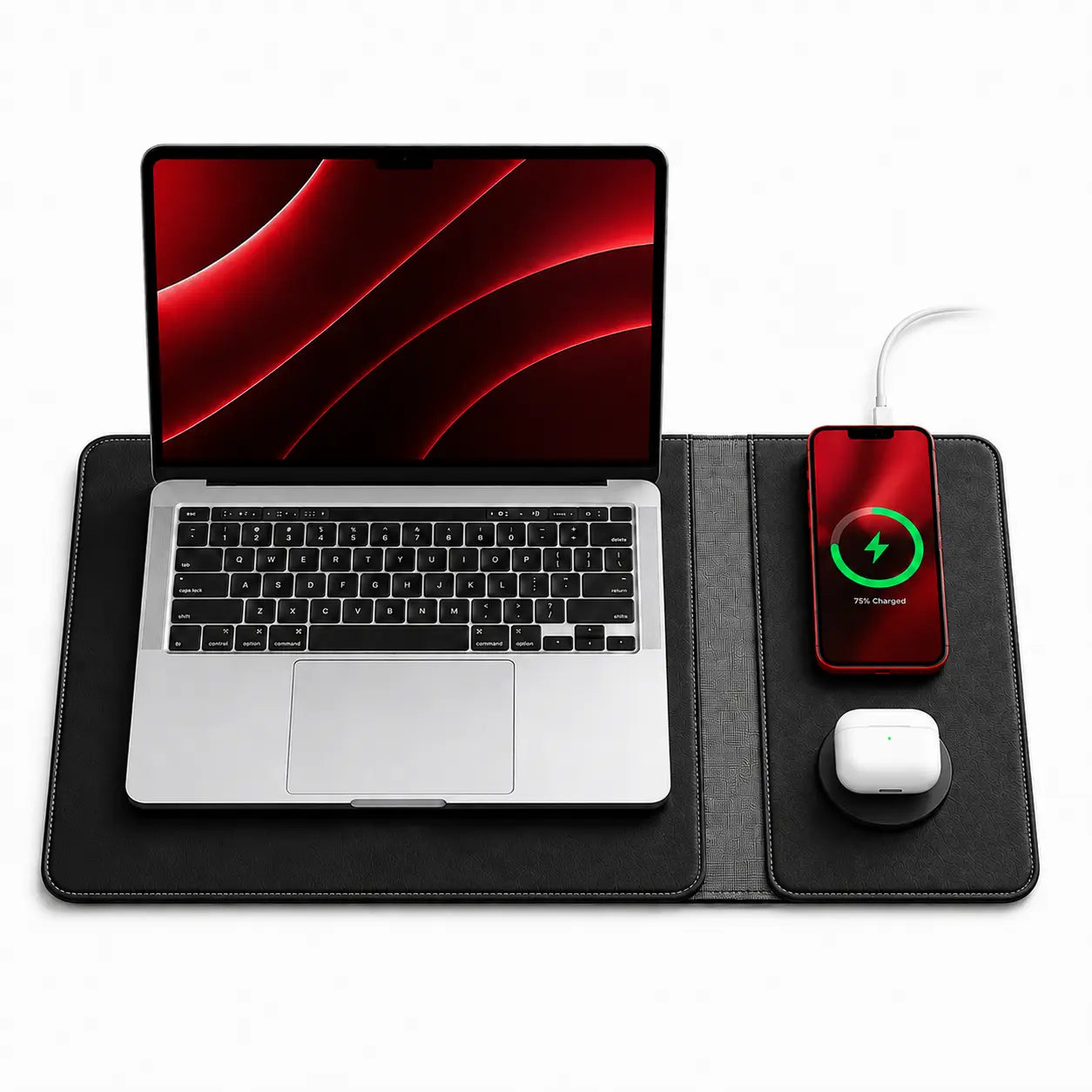 MacBook sleeve with wireless charging for iPhone, Apple Watch and AirPods
