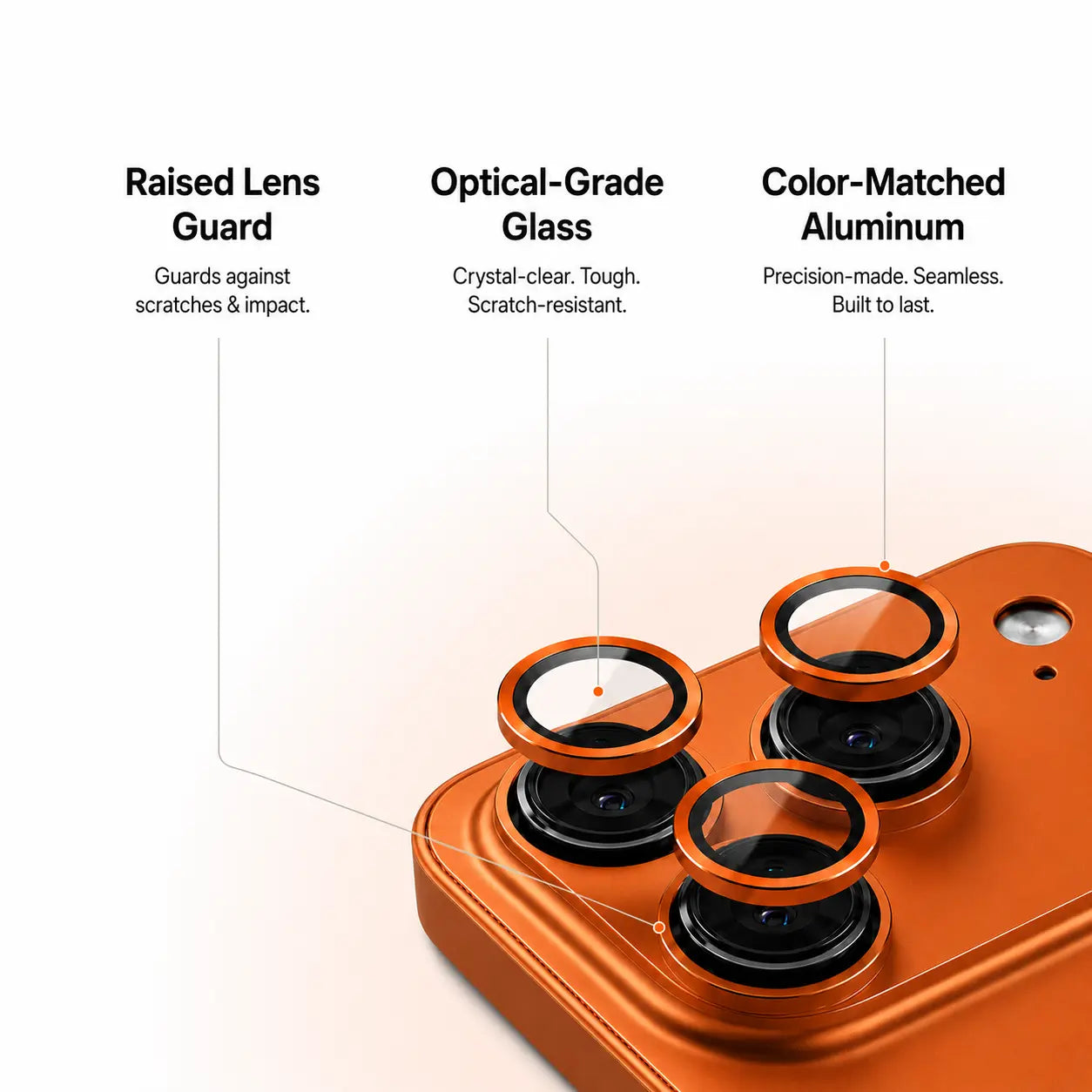 iPhone aluminum case with protective back panel #color_Cosmic Orange