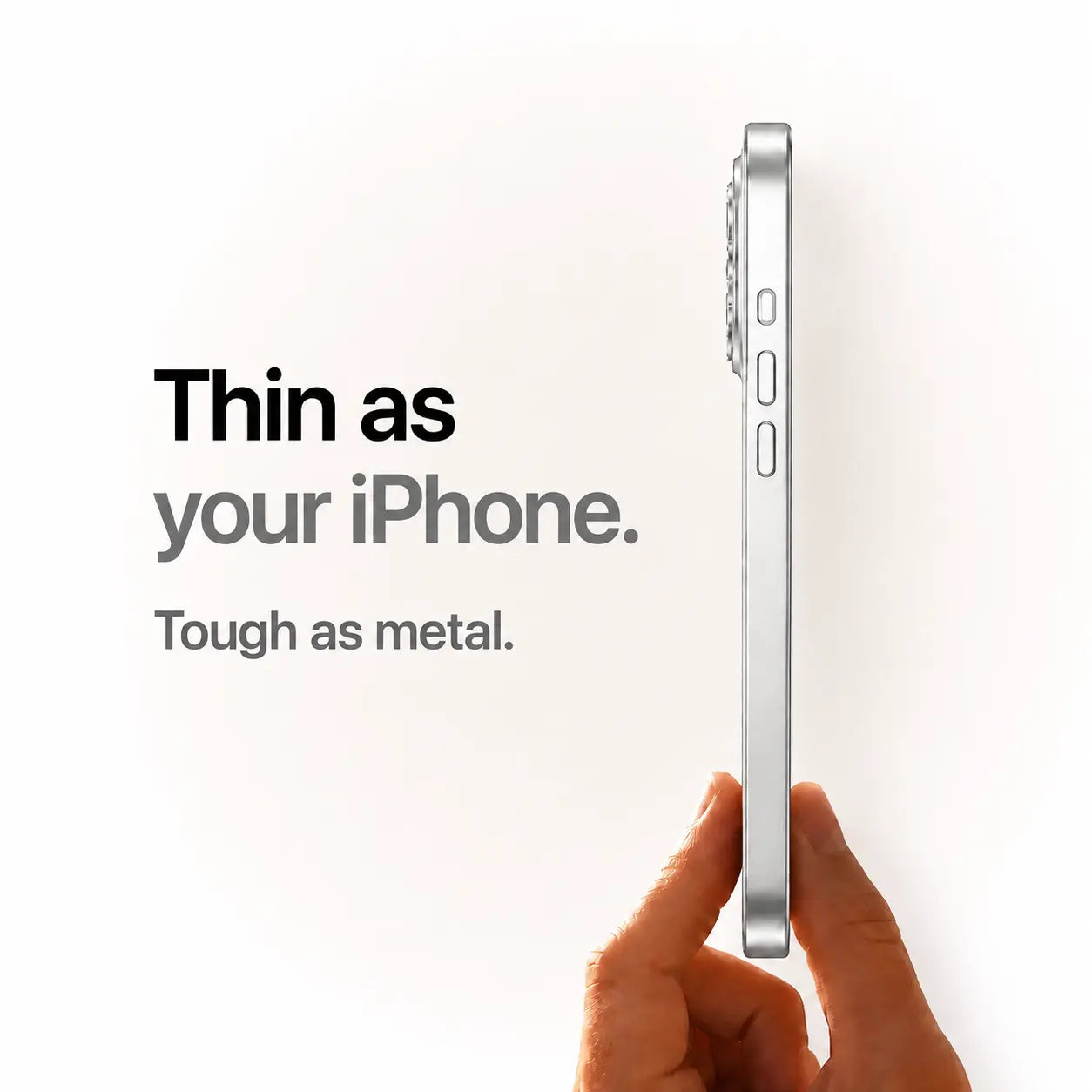 iPhone case with low profile metal frame #color_Titanium Silver