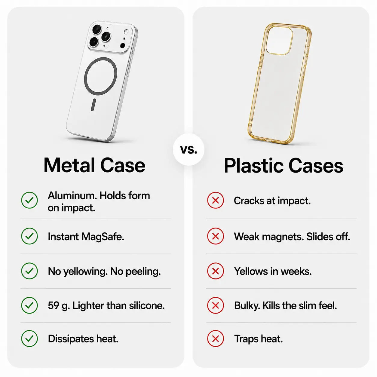 iPhone case with smooth metallic back panel #color_Titanium Silver