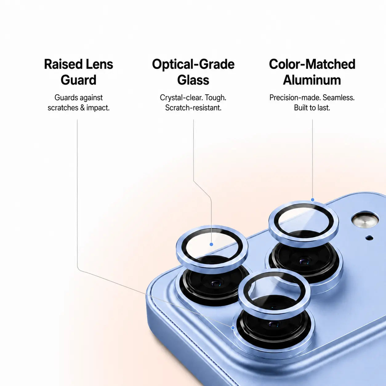 iPhone case with scratch resistant back panel #color_Light Blue