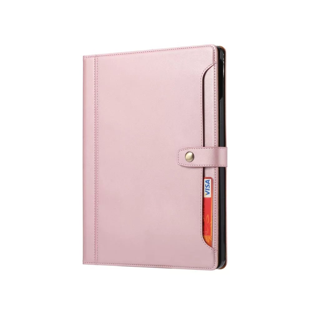 Leather Folio Case with Card Slots & Pencil Holder for iPad