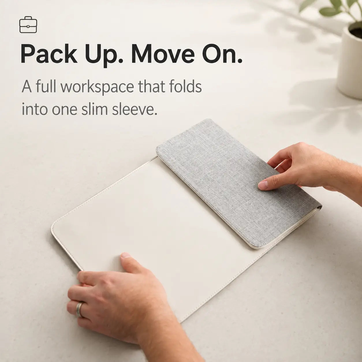 MacBook sleeve with built-in wireless charging for everyday work and travel