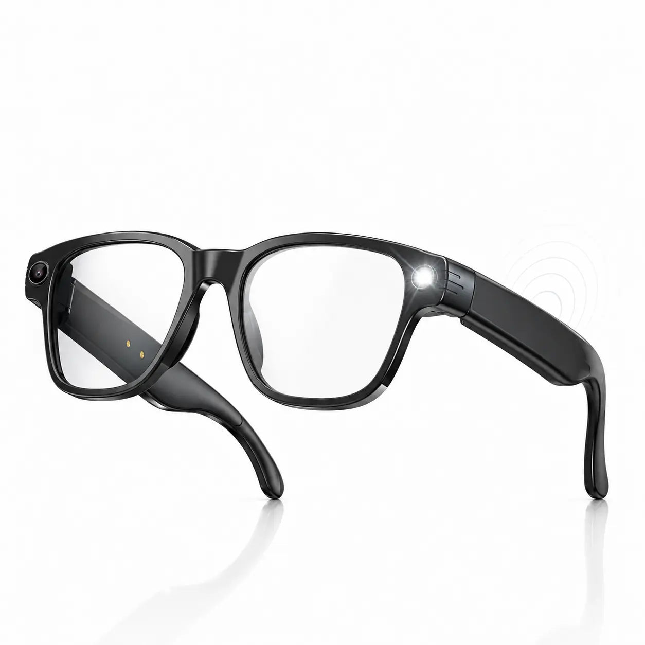 Black SmartVision camera glasses with clear lenses